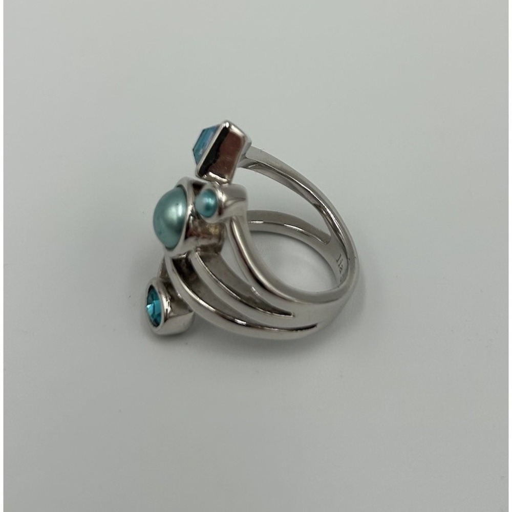 Lia Sophia Celestial Design Women's Ring Silver Tone 5 Stones Size 7 - Picture 5 of 6